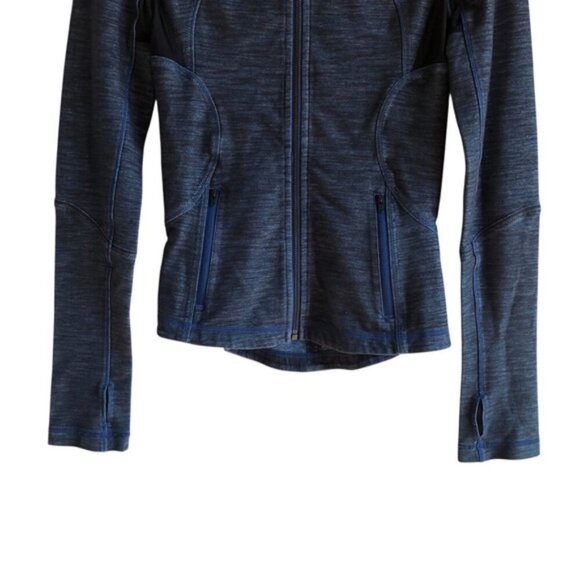 Lululemon Forme Jacket Size 4 Blue Slub Denim Limitless Blue / Black - Picture 4 of 12